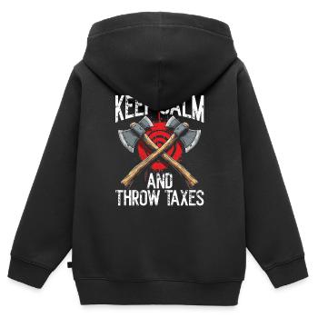 Lancer de hache Lanceur de hache Lancer de hache - Sweat Premium à capuche zippé enfant bio - noir - Dos - AI Model Kid Male (0cm)