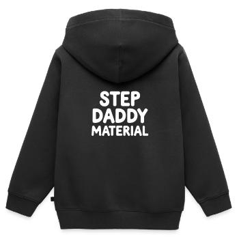 Step Daddy Material 13 - Kinder Premium Organic Zip Hoodie - Schwarz - Hinten - AI Model Kid Male (0cm)