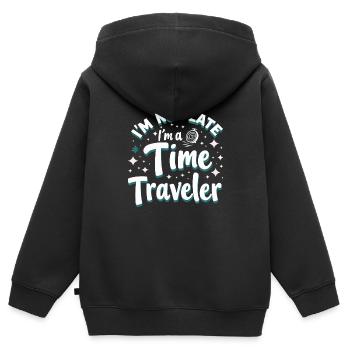 Zeitreise-enthusiast, Der Sich Für - Kinder Premium Organic Zip Hoodie - Schwarz - Hinten - AI Model Kid Male (0cm)