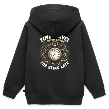 Zeitreise-enthusiast, Der Sich Für - Kinder Premium Organic Zip Hoodie - Schwarz - Hinten - AI Model Kid Male (0cm)