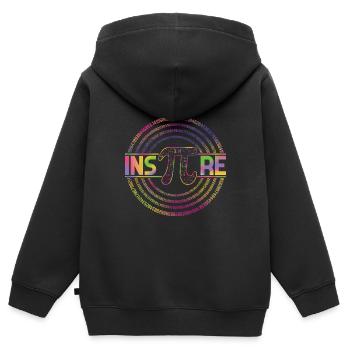 InspiRe Pi Day : Célébrez le Pi Day - Sweat Premium à capuche zippé enfant bio - noir - Dos - AI Model Kid Male (0cm)