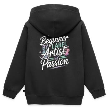 Passe-temps créatif pour les débutants dans le - Sweat Premium à capuche zippé enfant bio - noir - Dos - AI Model Kid Male (0cm)