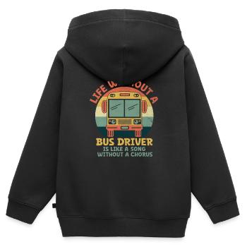 Das Leben ohne Busfahrer ist wie ein Lied ohne einen - Kinder Premium Organic Zip Hoodie - Schwarz - Hinten - AI Model Kid Male (0cm)