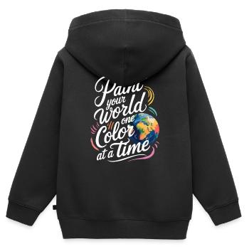 Passe-temps créatif pour les débutants dans le - Sweat Premium à capuche zippé enfant bio - noir - Dos - AI Model Kid Male (0cm)