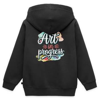 Passe-temps créatif pour les débutants dans le - Sweat Premium à capuche zippé enfant bio - noir - Dos - AI Model Kid Male (0cm)