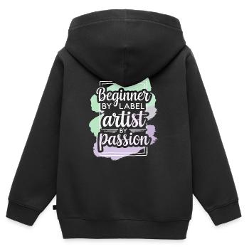 Passe-temps créatif pour les débutants dans le - Sweat Premium à capuche zippé enfant bio - noir - Dos - AI Model Kid Male (0cm)