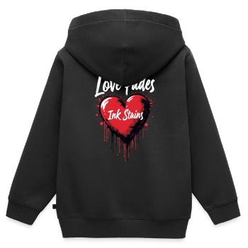 Grunge Valentine’s Day Dark Romance Edgy Love - Kinder Premium Organic Zip Hoodie - Schwarz - Hinten - AI Model Kid Male (0cm)