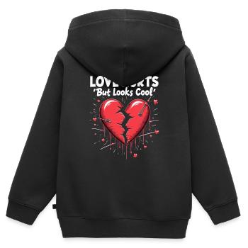 Grunge Valentine’s Day Dark Romance Edgy Love - Kinder Premium Organic Zip Hoodie - Schwarz - Hinten - AI Model Kid Male (0cm)