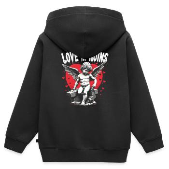 Grunge Valentine’s Day Dark Romance Edgy Love - Kinder Premium Organic Zip Hoodie - Schwarz - Hinten - AI Model Kid Male (0cm)