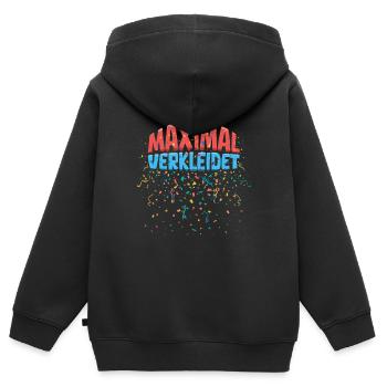 Karneval Maximal Verkleidet Bunt Konfetti Party - Kinder Premium Organic Zip Hoodie - Schwarz - Hinten - AI Model Kid Male (0cm)
