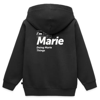 Ich bin Marie Doing Marie Things - Name Marie - Kinder Premium Organic Zip Hoodie - Schwarz - Hinten - AI Model Kid Male (0cm)