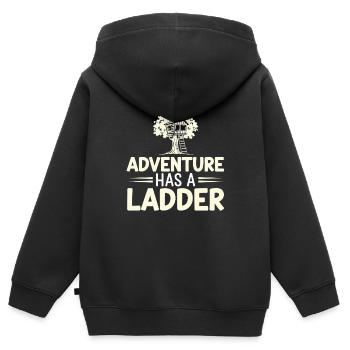 Constructeur de cabanes dans les arbres Construction de cabane dans les arbres - Sweat Premium à capuche zippé enfant bio - noir - Dos - AI Model Kid Male (0cm)