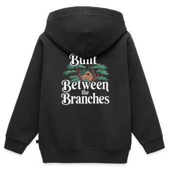 Baumhausbauer Diy-baumhausbau - Kinder Premium Organic Zip Hoodie - Schwarz - Hinten - AI Model Kid Male (0cm)