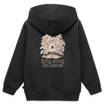 Constructeur de cabanes dans les arbres Construction de cabane dans les arbres - Sweat Premium à capuche zippé enfant bio - noir - Dos - AI Model Kid Male (0cm)