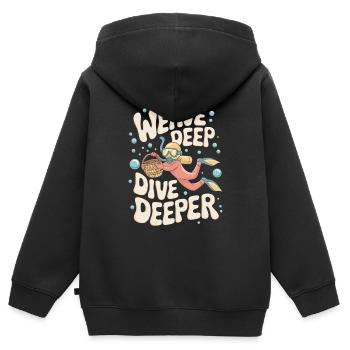 Unterwasser Korb Weben Skurrile Kunsthandwerk - Kinder Premium Organic Zip Hoodie - Schwarz - Hinten - AI Model Kid Male (0cm)