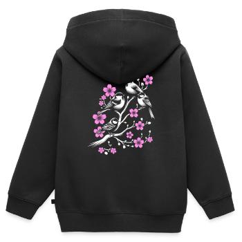 Oiseaux Observation des oiseaux Observation des oiseaux Birdwatcher - Sweat Premium à capuche zippé enfant bio - noir - Dos - AI Model Kid Male (0cm)