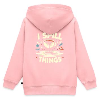 I Spill Things 11 - Kinder Premium Organic Zip Hoodie - Rosa - Hinten - AI Model Kid Female (0cm)