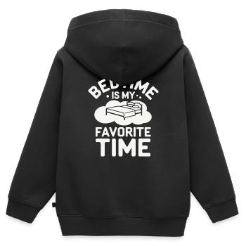 Adeptes de l’hygiène du sommeil, nuits reposantes, - Sweat Premium à capuche zippé enfant bio - noir - Dos - AI Model Kid Male (0cm)