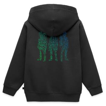 Grimpeur Homme Grimpeur Bloc Grimpeur Femme - Sweat Premium à capuche zippé enfant bio - noir - Dos - AI Model Kid Male (0cm)