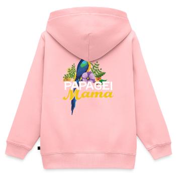 Papagei Mama Buntes Blumenmotiv - Kinder Premium Organic Zip Hoodie - Rosa - Hinten - AI Model Kid Female (0cm)