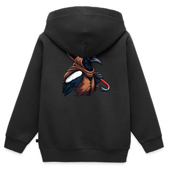 Dieb Elster - Kinder Premium Organic Zip Hoodie - Schwarz - Hinten - AI Model Kid Male (0cm)