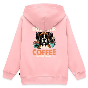 Hundehaare Und Kaffee Boxer Flair Koffein Liebhaber - Kinder Premium Organic Zip Hoodie - Rosa - Hinten - AI Model Kid Female (0cm)