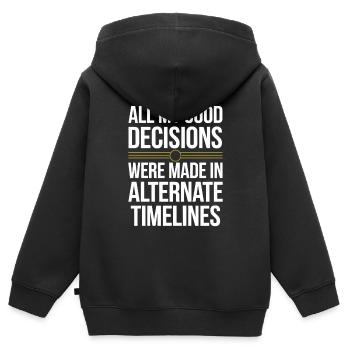 Zeitreise-enthusiast, Der Sich Für - Kinder Premium Organic Zip Hoodie - Schwarz - Hinten - AI Model Kid Male (0cm)