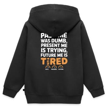 Zeitreise-enthusiast, Der Sich Für - Kinder Premium Organic Zip Hoodie - Schwarz - Hinten - AI Model Kid Male (0cm)