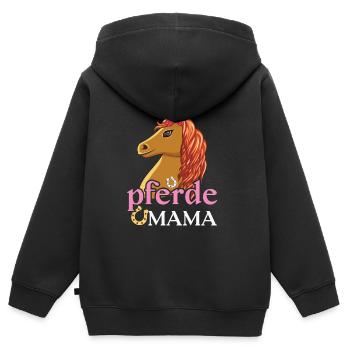 Pferde Mama Stolz Kreativer Look - Kinder Premium Organic Zip Hoodie - Schwarz - Hinten - AI Model Kid Male (0cm)