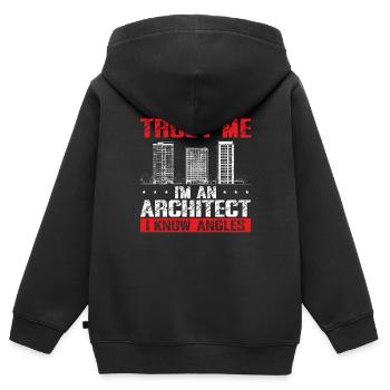 Architecte Architecture Cadeau Étudiant en architecture - Sweat Premium à capuche zippé enfant bio - noir - Dos - AI Model Kid Male (0cm)