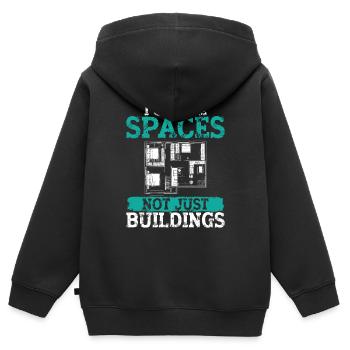 Architecte Architecture Cadeau Étudiant en architecture - Sweat Premium à capuche zippé enfant bio - noir - Dos - AI Model Kid Male (0cm)