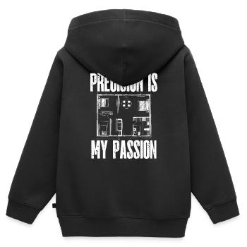 Architecte Architecture Cadeau Étudiant en architecture - Sweat Premium à capuche zippé enfant bio - noir - Dos - AI Model Kid Male (0cm)