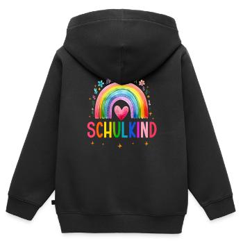 Schulkind 2025 Regenbogen Mädchen Einschulung 2025 - Kinder Premium Organic Zip Hoodie - Schwarz - Hinten - AI Model Kid Male (0cm)