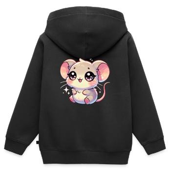 Super Cute Kawaii Baby Mouse - Kinder Premium Organic Zip Hoodie - Schwarz - Hinten - AI Model Kid Male (0cm)