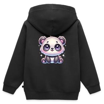 Super Cute Kawaii Baby Panda - Kinder Premium Organic Zip Hoodie - Schwarz - Hinten - AI Model Kid Male (0cm)