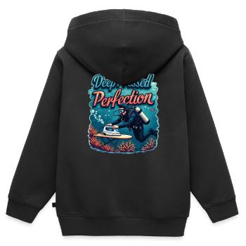 Extreme Ironing Competitive Funny - Kids Premium Organic Zip-up Hoodie - black - Back - AI Model Kid Male (0cm)