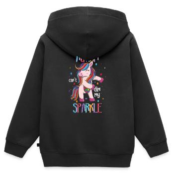 Autismus Kann Mein Strahlen Nicht Dämpfen Einhorn - Kinder Premium Organic Zip Hoodie - Schwarz - Hinten - AI Model Kid Male (0cm)