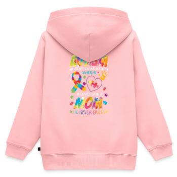 Autismus Kommt Nicht Mit Einer Anleitung - Kinder Premium Organic Zip Hoodie - Rosa - Hinten - AI Model Kid Female (0cm)