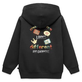 La communication sur l’autisme est différente pour - Sweat Premium à capuche zippé enfant bio - noir - Dos - AI Model Kid Male (0cm)