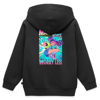Manga Bücher Manga Liebhaber - Kinder Premium Organic Zip Hoodie - Schwarz - Hinten - AI Model Kid Male (0cm)