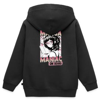 Manga Bücher Manga Liebhaber - Kinder Premium Organic Zip Hoodie - Schwarz - Hinten - AI Model Kid Male (0cm)