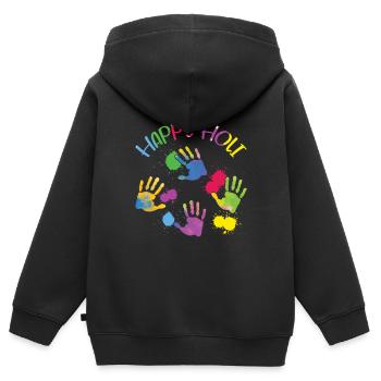 Happy Holi Colorful Holi Festival - Kids Premium Organic Zip-up Hoodie - black - Back - AI Model Kid Male (0cm)