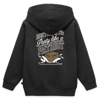 Boston Tea 1773 American Revolution Historic - Kinder Premium Organic Zip Hoodie - Schwarz - Hinten - AI Model Kid Male (0cm)