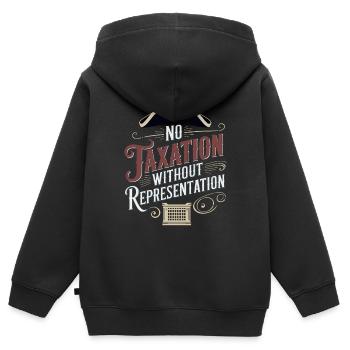 Boston Tea 1773 American Revolution Historic - Kinder Premium Organic Zip Hoodie - Schwarz - Hinten - AI Model Kid Male (0cm)