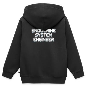 Science médicale pour l’endocrinologie - Sweat Premium à capuche zippé enfant bio - noir - Dos - AI Model Kid Male (0cm)