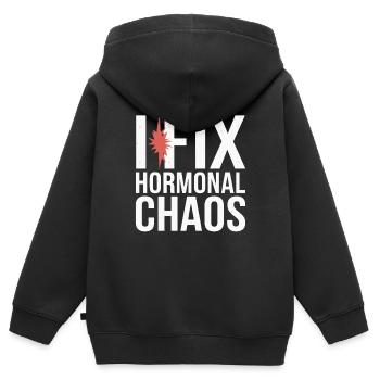 Science médicale pour l’endocrinologie - Sweat Premium à capuche zippé enfant bio - noir - Dos - AI Model Kid Male (0cm)