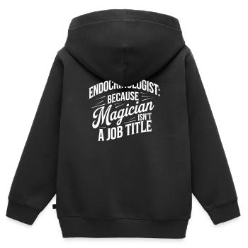 Science médicale pour l’endocrinologie - Sweat Premium à capuche zippé enfant bio - noir - Dos - AI Model Kid Male (0cm)