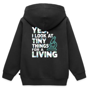 Passionné de microscope Technicien de laboratoire Science - Sweat Premium à capuche zippé enfant bio - noir - Dos - AI Model Kid Male (0cm)