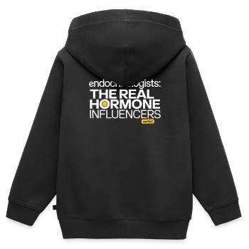Science médicale pour l’endocrinologie - Sweat Premium à capuche zippé enfant bio - noir - Dos - AI Model Kid Male (0cm)