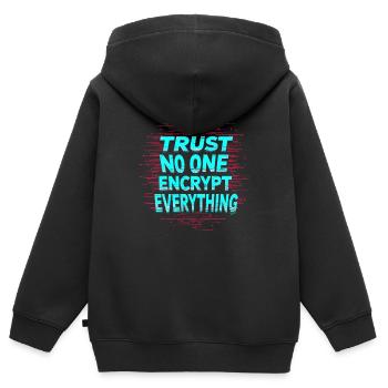 Retro Cryptography Spy Code Roast Spying - Kids Premium Organic Zip-up Hoodie - black - Back - AI Model Kid Male (0cm)